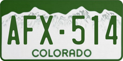 CO license plate AFX514