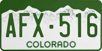 CO license plate AFX516