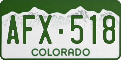 CO license plate AFX518
