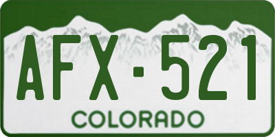 CO license plate AFX521