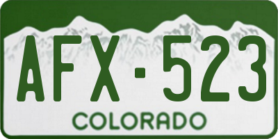 CO license plate AFX523