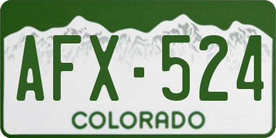 CO license plate AFX524
