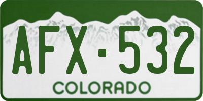 CO license plate AFX532
