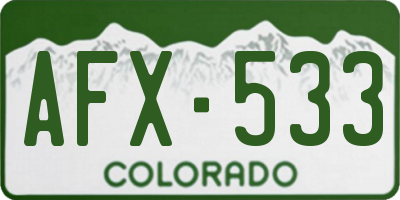 CO license plate AFX533
