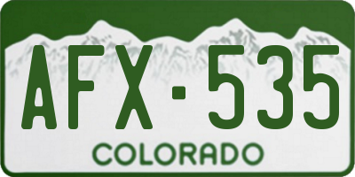 CO license plate AFX535