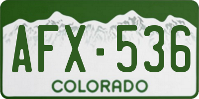 CO license plate AFX536
