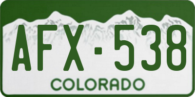 CO license plate AFX538