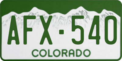 CO license plate AFX540