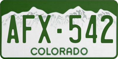 CO license plate AFX542