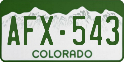 CO license plate AFX543