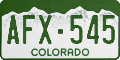 CO license plate AFX545