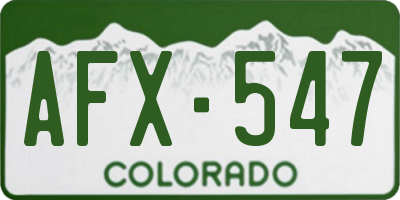 CO license plate AFX547