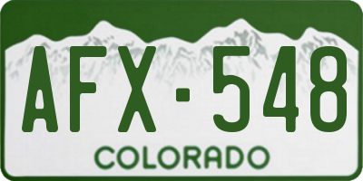 CO license plate AFX548