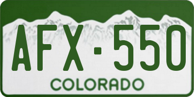 CO license plate AFX550