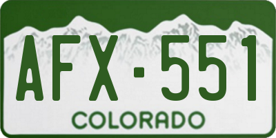 CO license plate AFX551