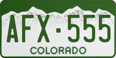 CO license plate AFX555