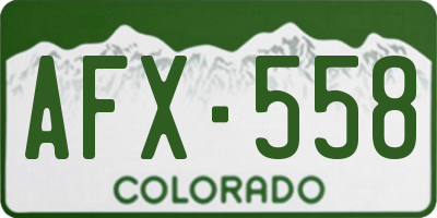 CO license plate AFX558