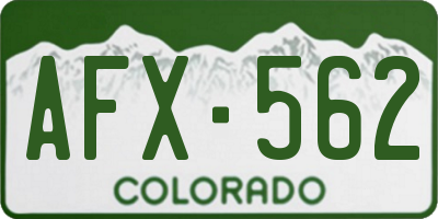 CO license plate AFX562