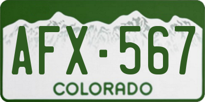 CO license plate AFX567