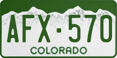 CO license plate AFX570