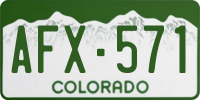 CO license plate AFX571