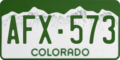 CO license plate AFX573