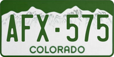 CO license plate AFX575