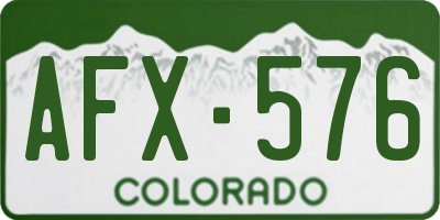 CO license plate AFX576