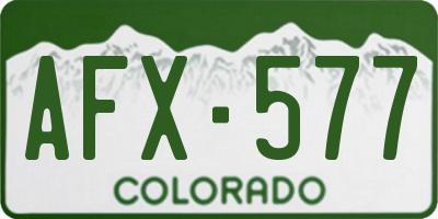 CO license plate AFX577
