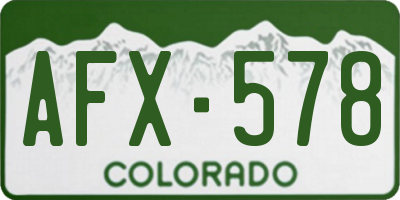 CO license plate AFX578