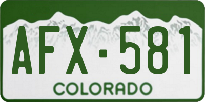 CO license plate AFX581