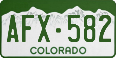 CO license plate AFX582