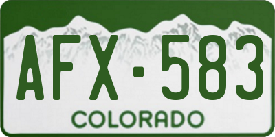 CO license plate AFX583
