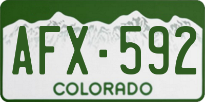 CO license plate AFX592