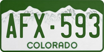 CO license plate AFX593