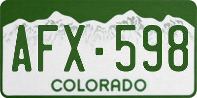 CO license plate AFX598