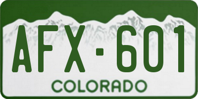 CO license plate AFX601