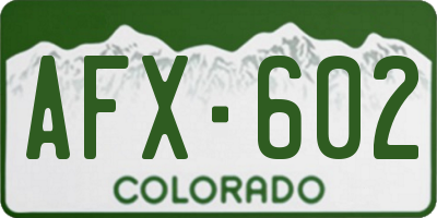 CO license plate AFX602