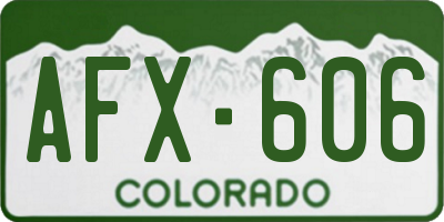 CO license plate AFX606