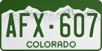 CO license plate AFX607