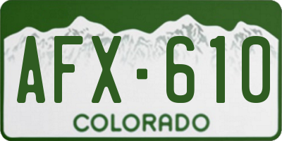 CO license plate AFX610