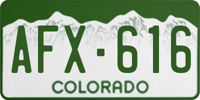 CO license plate AFX616