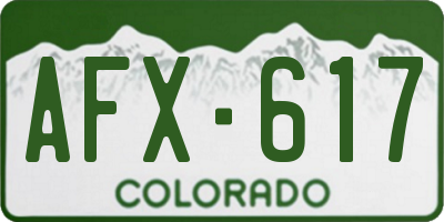 CO license plate AFX617
