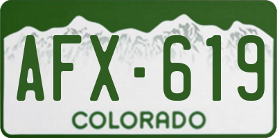 CO license plate AFX619