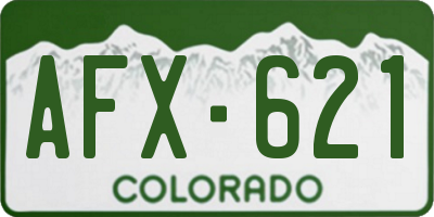 CO license plate AFX621