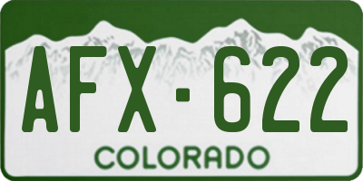 CO license plate AFX622