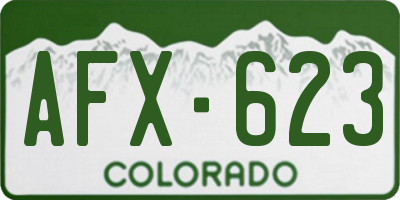 CO license plate AFX623