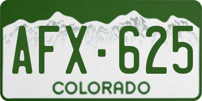 CO license plate AFX625