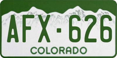 CO license plate AFX626