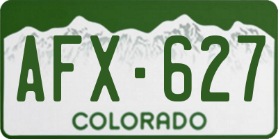 CO license plate AFX627